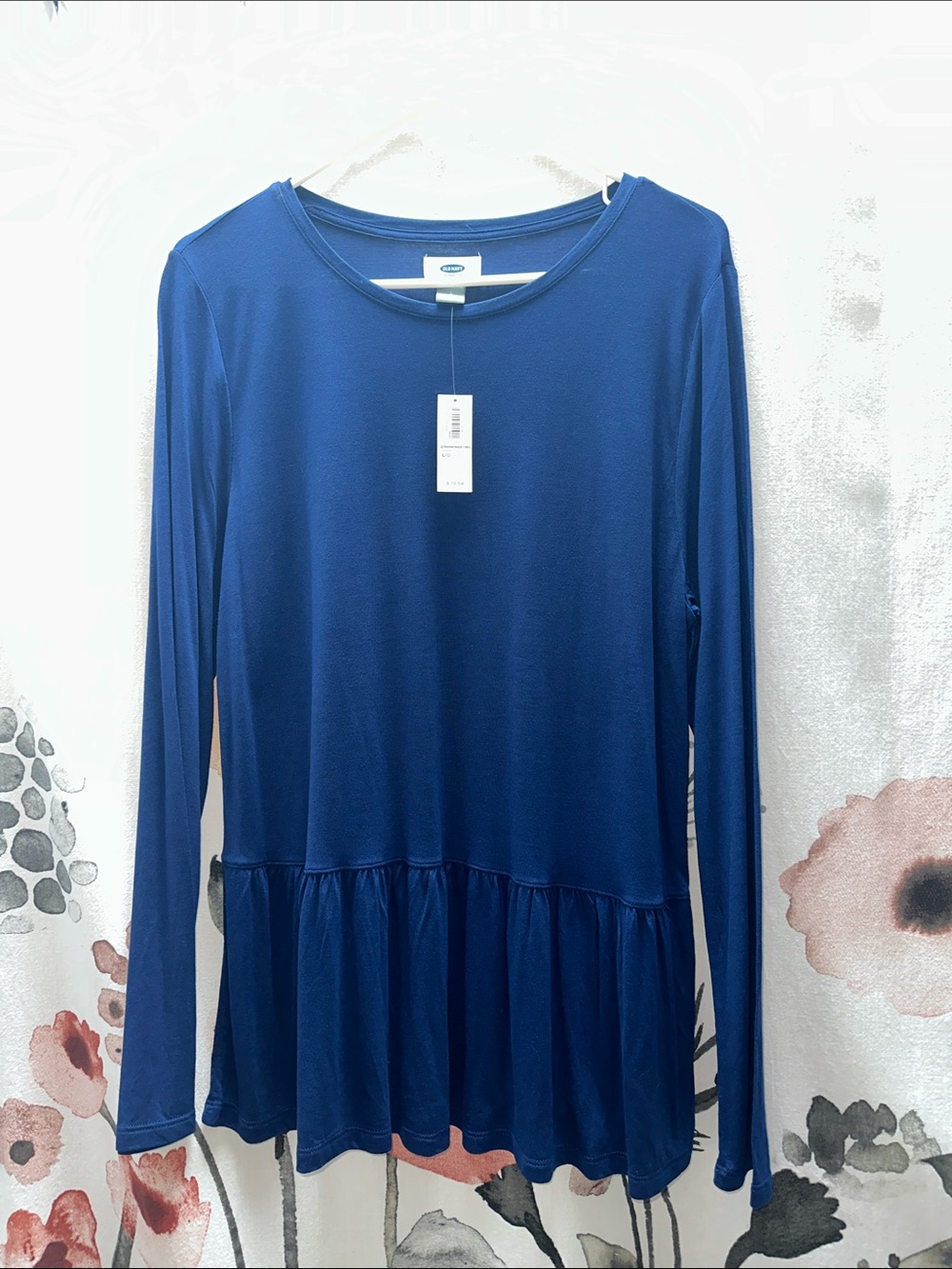 Old Navy Royal Blue Long-Sleeve Peplum Top